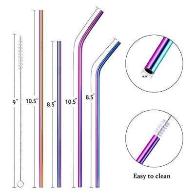 China 10.5 Inch 26.5 Cm Sustainable Popular Stainless Steel Straw With Brush for sale