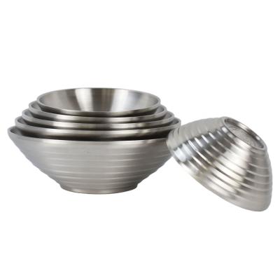 China Dishwasher Safe Insulated 304 Stainless Steel Japanese Ramen Bowls Set Salad Bowl for sale