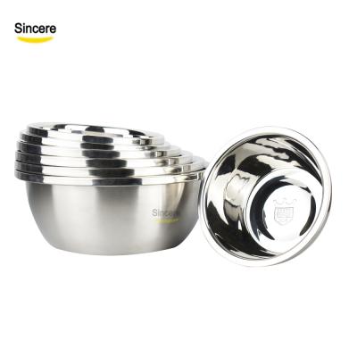 China Kitchen Tableware 304 Stainless Steel Large Capacity Metal Bowl Mixing Soup Bowl Wash Basin for sale