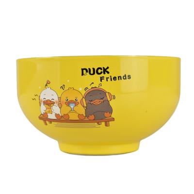 China Double Color Customized Insulated Baby Bowl 12cm Sustainable Wall Stainless Steel 304 Stainless Steel Soup Bowls Yellow for sale