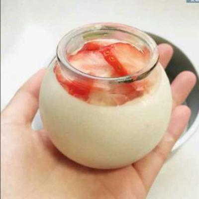 China Microwavable Pudding Bottles Glass Pudding Cups Yogurt Bottles Baking Molds Cups Freeze Cups With LIDS Heat Resistant Jam Jars for sale