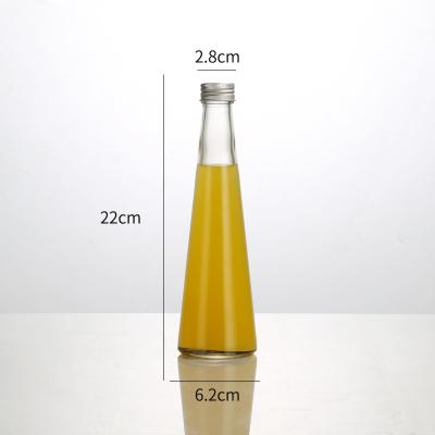 China 250ml Storage 250ml Cone Series Ins Wine Bottles Glass Wine Bottles Glass Sealed Empty Container Tea Coffee Lemon Lemon Beverage Wine for sale