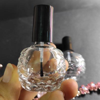 China 10MLl Transparent Glass Nail Polish Empty Nail Polish Bottle With Cover Brush for sale