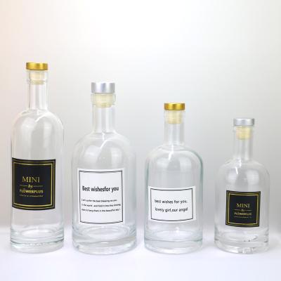 China High Quality 750ml Hard Liquor Glass Empty Bottle Liquor Packaging With Cap for sale