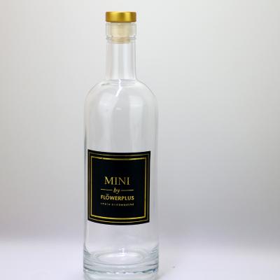 China Alcohol Packaging 500ml Custom Round Flint White Wine Glass Bottle 750ml White Transparent Super Bottles 750ml for sale