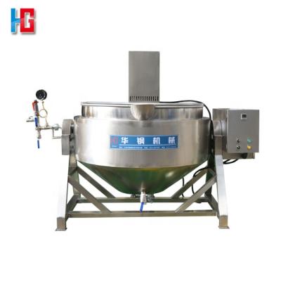 China Vegetable Processing Plant Steam Heated Stainless Steel Tilting Food Mixing Cooking Pot Sandwich Pot for sale