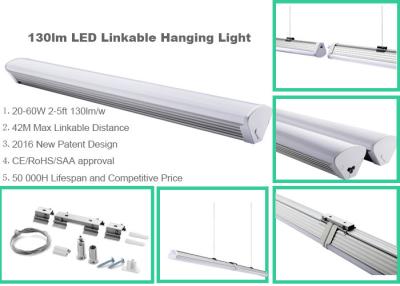 China 1.2M High Lumen Linear LED Pendant Light 130lm/W / Suspended Linear Lighting PF0.93 for sale