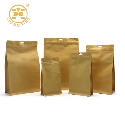 China Kaffeetaschen flacher Unterseite 16oz Kraftpapier kompostierbare mit Ventil zu verkaufen