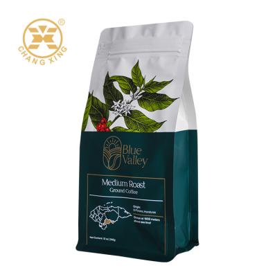 Cina Custom Ziplock Flat Bottom Coffee Bags Stand Up Zipper Coffee Bags 250g 500g 1kg in vendita