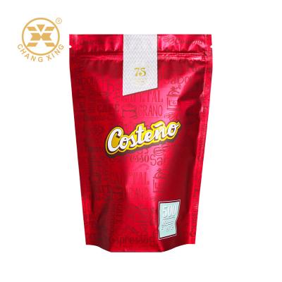 China Aluminum Foil Stand Up Pouch Coffee Bean Tea Bag Food Packaging Bag Self-Standing Packing Bag for sale