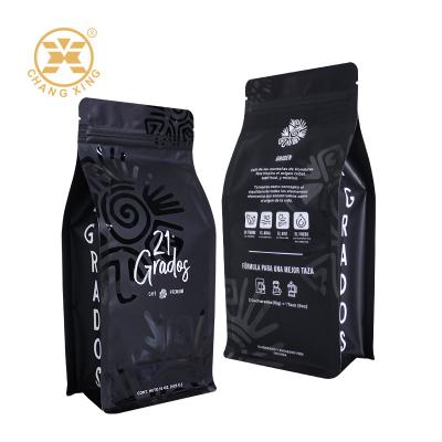 China Vochtbestendig 15oz Flat bottom koffiezakken Staande ritszakken geschikt voor koffiebonen thee 250g 500g 1kg Te koop