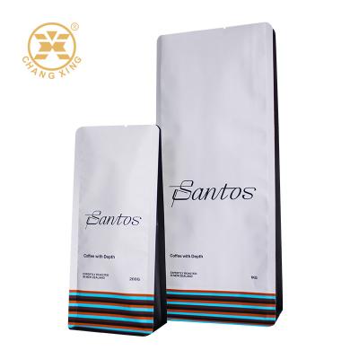 China 200g 250g 500g 1000g 1kg Flat Bottom Coffee Pouch Stand Up Coffee Bags Custom Moisture Proof Zipper Bags for sale