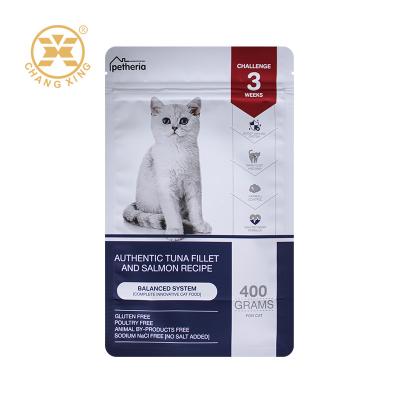 China Sacos de embalagem personalizados para animais de estimação Sacos de plástico com fecho de cadeado Saco de comida para cães e gatos Sacos de fundo plano 5kg 10kg 15kg 20kg Para alimentação de animais de estimação à venda