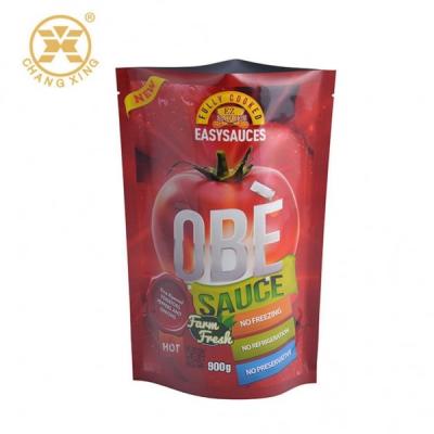 China Red Aluminum Foil For Food Skillet Tomato Sauce Custom Vacuum Sealed Packaging for sale