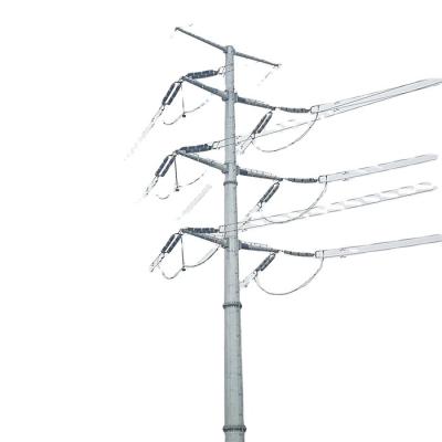 China Power Line Octaganal Electric Utility Transimission Pole With Anchor Bolt for sale