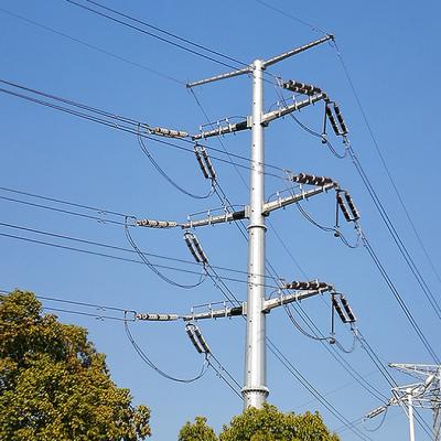 China Power Transmission Line Galvanized Single Pole Electric Power Tower for sale