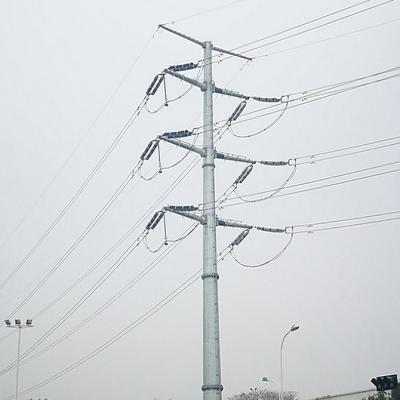 China Single pole steel pole power transmission line for 132kv, 138kv, 169kv for sale