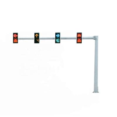 China Traffic Lights Light Pole Light Pole Traffic Lights Installed With Double Or Single Crossarm Powder Coated for sale