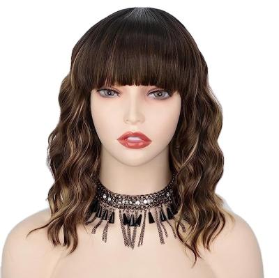 China Luster Natural Luster Natural Curly Hair Wig Blonde Body Wave Highlight Glueless 14 Inches Brazilian Hair Transparent Lace Front Wig for sale