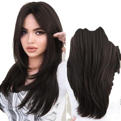 China HAIR ASYLUM U-tip Hair 12 Inch Long Natural Black Wig With Bangs Straight Synthetic Hair Wigs For Women for sale