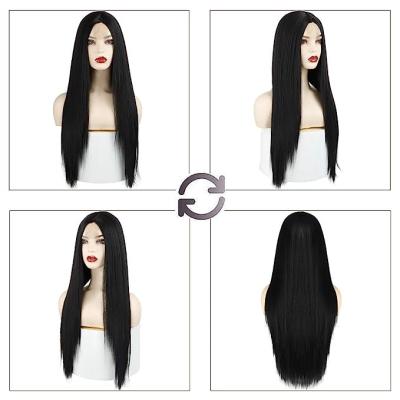 China ASYL HAIR U-tip Hair U-tip Hair 30 Inch Long Straight Synthetic Black Straight Wig for sale