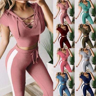 China QUICK DRY Sheer Color Sports Suit Set Women Clothing Two Piece Sets Autumn Winter for sale