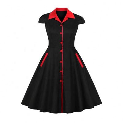 China Breathable Big Size Loose And Slim Simple Breasted Vintage Woman Dresses for sale