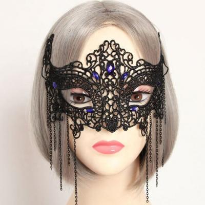 China Felt Cloth Halloween Face Masquerade Lace Mask Cosplay Half Overdone Style Hair Jewelry Wholesale for sale