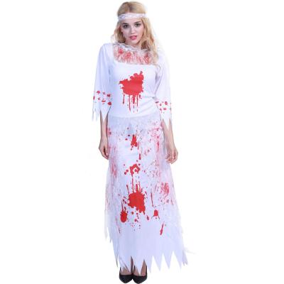 China Wholesale Halloween Ghost Bride Costume Stage Performance Halloween Costumes Supply Bloodstained Costume for sale