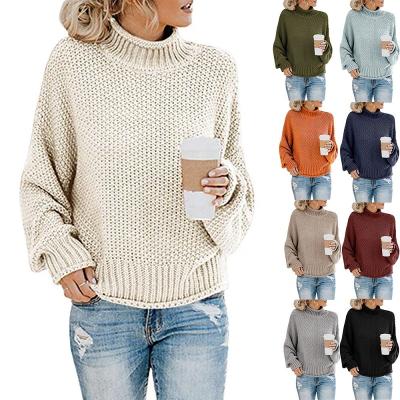 China 19 S Autumn And Winter Sweater Women&'s Breathable Thick Yarn Neck Sweater Sweater High for sale