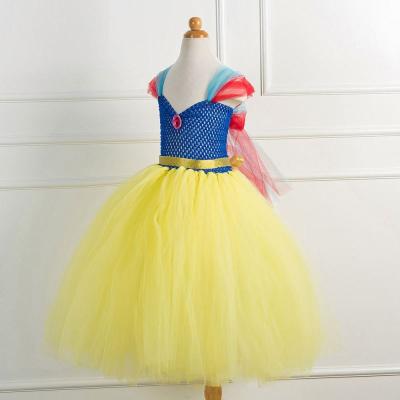 China Gauze Children Dress Princess Pettiskirt Flower Girl Dress Skirt Female Net Princess Or Snow Yellow Polyester for sale