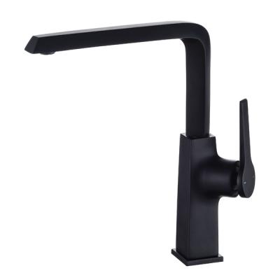 China New Design Metered Faucets Black Finished Brass Kitchen Faucet for sale