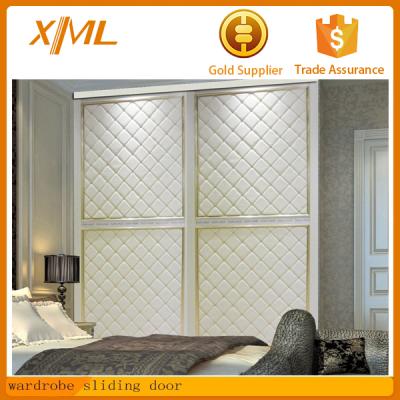 China Wardrobe European Style Bedroom Wardrobe Leather Cabinet for sale