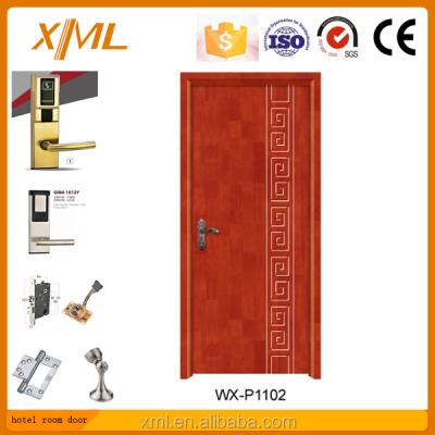 China High quality five star swing fashion design hotel room solid wood door made in china for sale