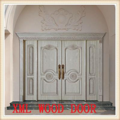 China Large Swing Modern Design Home Entry Hand Carving Solid Wood Door for sale