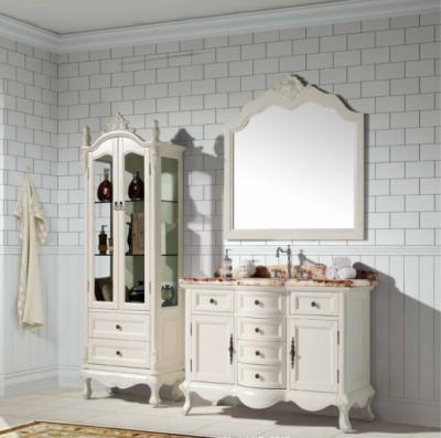 China French design white color antique bathroom cabinet set XG-0019 for sale