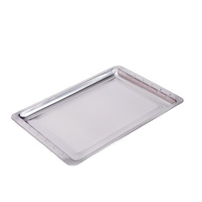 China Eco Friendly Sustainable Tinned Steel Rectangular Cake Pan Cookie Sheet Flat Baking Tray For Oven for sale