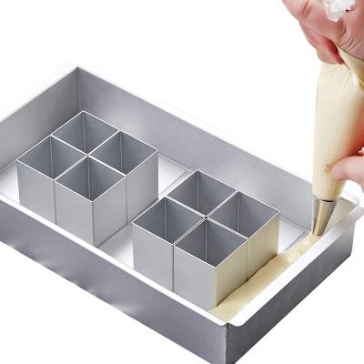 China Viable Number Cake Pans For Cake Baking Molds With 12 Pieces Square Cake Tins Letter Stackable DIY Bakeware Set For Wedding Birthday for sale