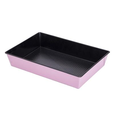 China Durable Non-Stick Rectangular Pink Baking Tray Perfect for Brownie Cakes Cassers for sale