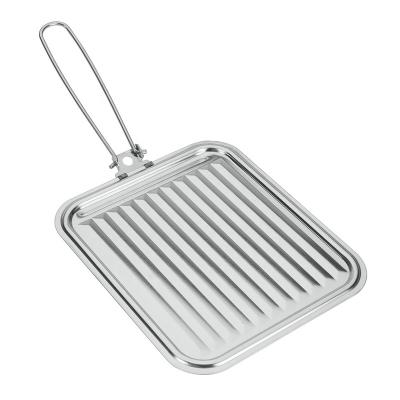 China Sustainable Folding Handle Tinplate Toaster Camping Stove Toaster For Bread Baking for sale