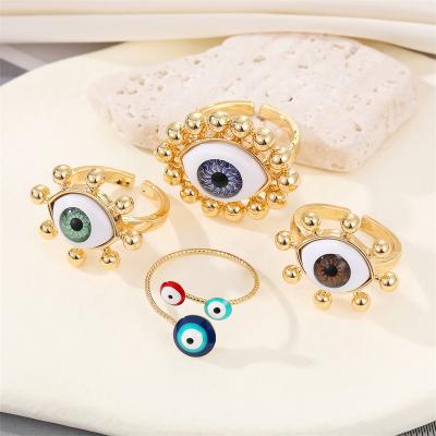 China New Fashion Vintage Retro Women's Rings Punk Eye Ring Opening Adjustable Rings For Women for sale