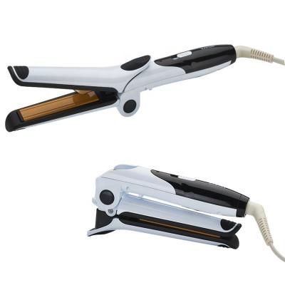 China 2022 Multifunctional Hair Straightener Professional Hair Curler Hair Salon LCD Display Dual Voltage Ceramic Flat Iron Fast Styling Electric Hair Straightener for sale