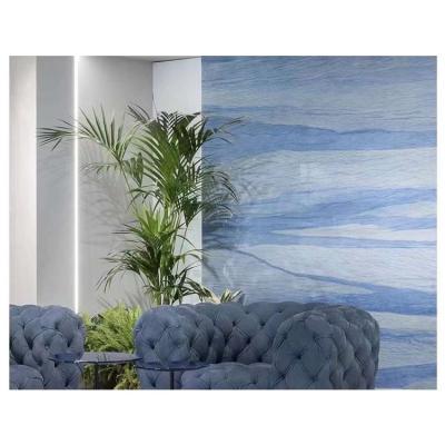 China Modern luxury light blue stone precious macaubas azul marble slabs brazil price for sale