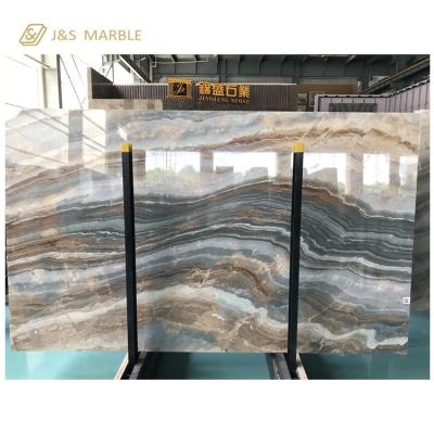 China Chinese Factory Own Quarry Natural Marble For TV Backdrop Wall Floor Countertop Yinxun Palissandro Blue Marble Stone Slab 2400up X 1200up for sale