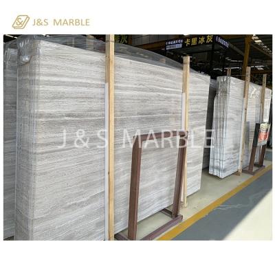 China New Decoration or Furnishings Accept Customization Wood Grain Marble Slabs Gray White Serpeggianto Marble for sale