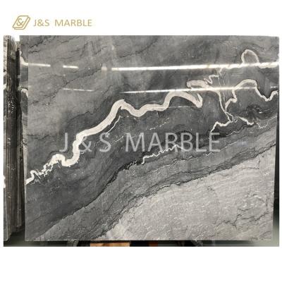 China Decoration or Furnishing Polished Bruce Gray Marble for Paving Tile Floor Travertine Cladding for sale