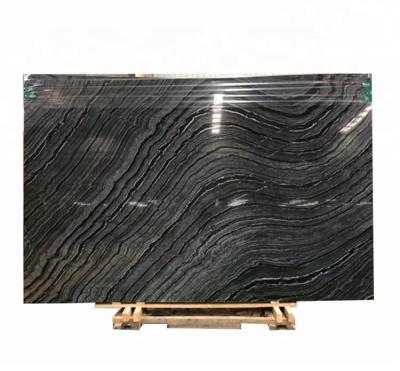 China China Exported Competitive Price Polished Slab Kenya Black Marble With Wood Grain 2400up x 1400up x 18/20/30 mm for sale