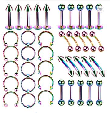 China Non - Allergenic Stainless Steel Nose Stud Ring Body Piercing Jewelry Set for sale