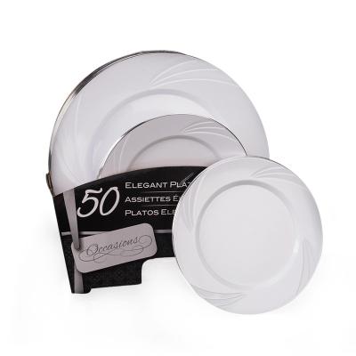 China Custom Hot Sale Disposable Edible Plastic Dinnerware 50pcs 7.5