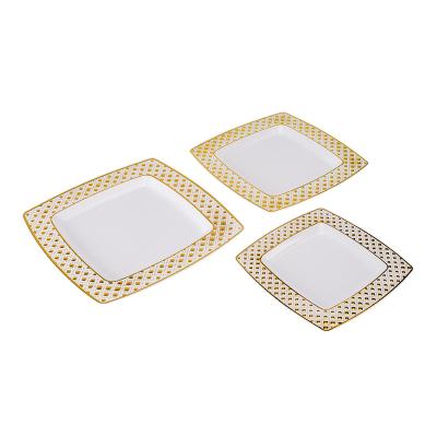 China Custom Wholesale Disposable Square Party Disposable Plastic Food Pizza Plates 50pcs 7.5